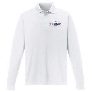 Donald Trump 2024 Take America Back USA Trump United States Performance Long Sleeve Polo