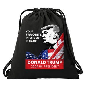 Donald Trump 2024 Take America Back 47TH US president Drawstring Bag