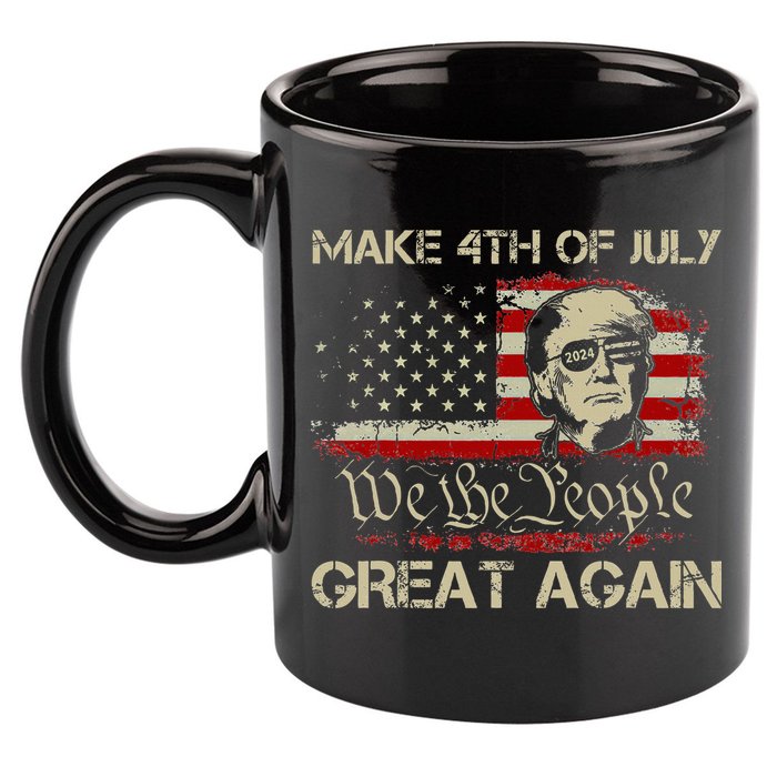Donald Trump 2024 Make 4th Of July Great Again 11oz C Handle Ceramic Mug