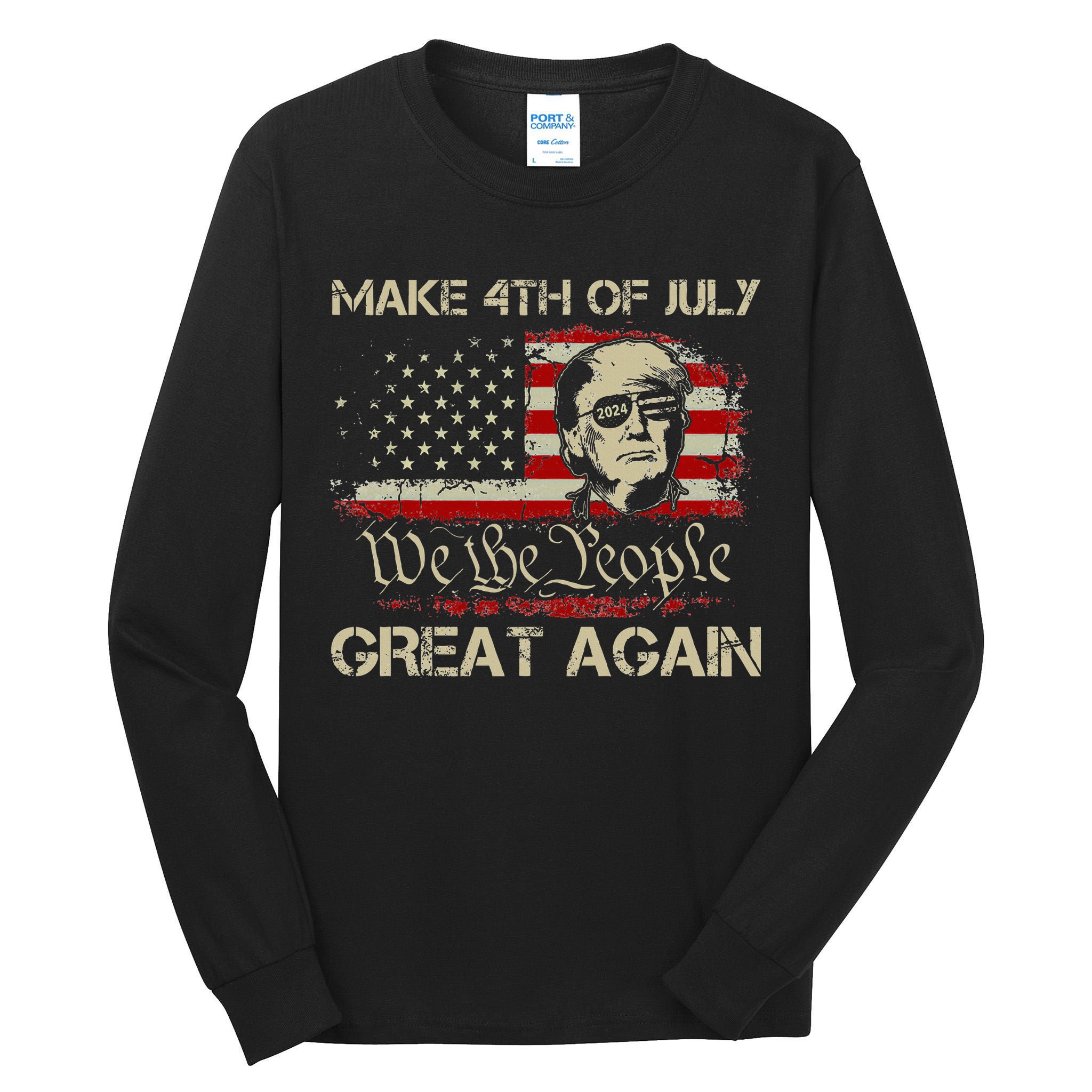 Donald Trump 2024 Make 4th Of July Great Again Tall Long Sleeve T-Shirt