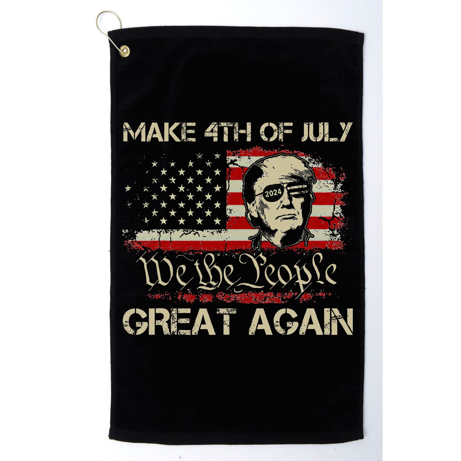 Donald Trump 2024 Make 4th Of July Great Again Golf Towel