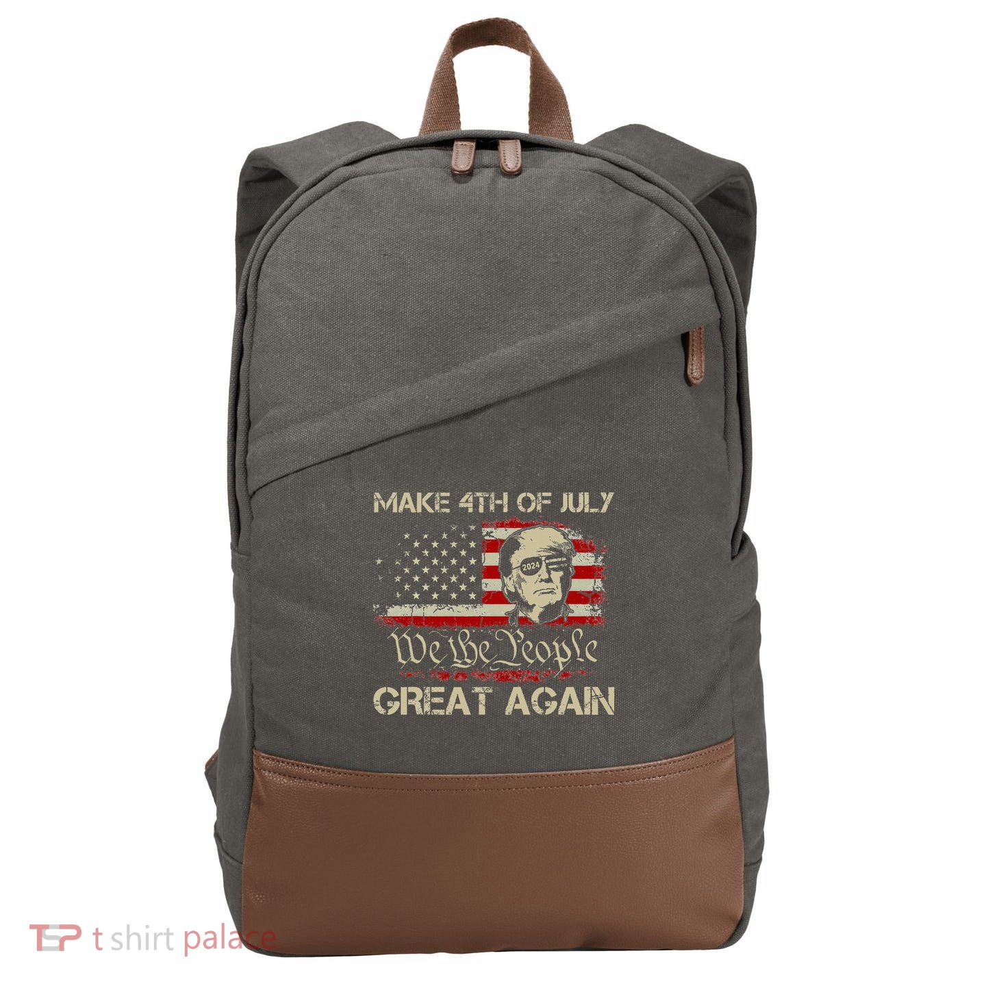 Donald Trump 2024 Make 4th Of July Great Again Cotton Canvas Backpack