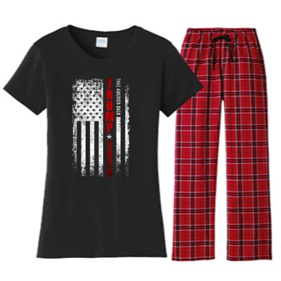 Donald Trump 2024 Take America Back American Flag Patriotic Women's Flannel Pajama Set