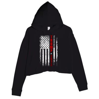 Donald Trump 2024 Take America Back American Flag Patriotic Crop Fleece Hoodie