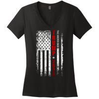 Donald Trump 2024 Take America Back American Flag Patriotic Women's V-Neck T-Shirt