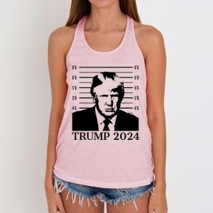 Donald Trump 2024 Mugshot Take America Back Usa Women's Knotted Racerback Tank