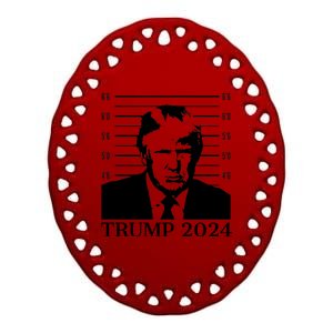 Donald Trump 2024 Mugshot Take America Back Usa Ceramic Oval Ornament