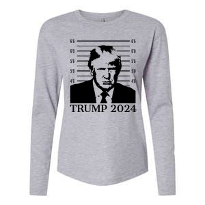 Donald Trump 2024 Mugshot Take America Back Usa Womens Cotton Relaxed Long Sleeve T-Shirt