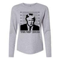 Donald Trump 2024 Mugshot Take America Back Usa Womens Cotton Relaxed Long Sleeve T-Shirt