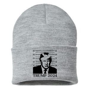 Donald Trump 2024 Mugshot Take America Back Usa Sustainable Knit Beanie