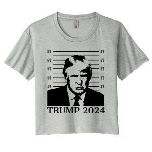 Donald Trump 2024 Mugshot Take America Back Usa Women's Crop Top Tee