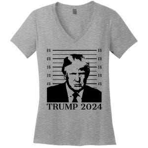 Donald Trump 2024 Mugshot Take America Back Usa Women's V-Neck T-Shirt