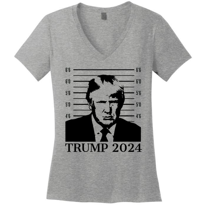 Donald Trump 2024 Mugshot Take America Back Usa Women's V-Neck T-Shirt