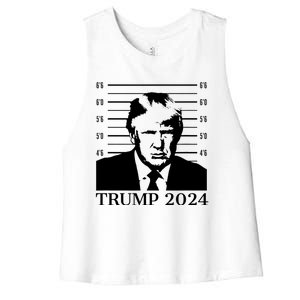 Donald Trump 2024 Mugshot Take America Back Usa Women's Racerback Cropped Tank