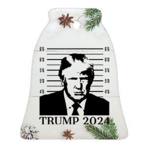 Donald Trump 2024 Mugshot Take America Back Usa Ceramic Bell Ornament