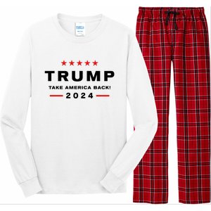 Donald Trump 2024 Take America Back Election Long Sleeve Pajama Set