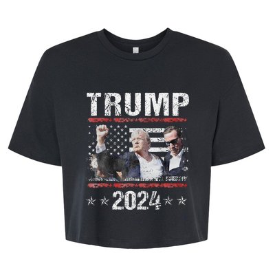 Donald Trump 2024 Survived Shot At Election Rally Bella+Canvas Jersey Crop Tee