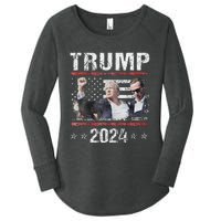 Donald Trump 2024 Survived Shot At Election Rally Women's Perfect Tri Tunic Long Sleeve Shirt