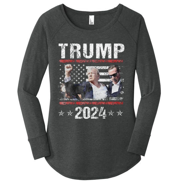 Donald Trump 2024 Survived Shot At Election Rally Women's Perfect Tri Tunic Long Sleeve Shirt