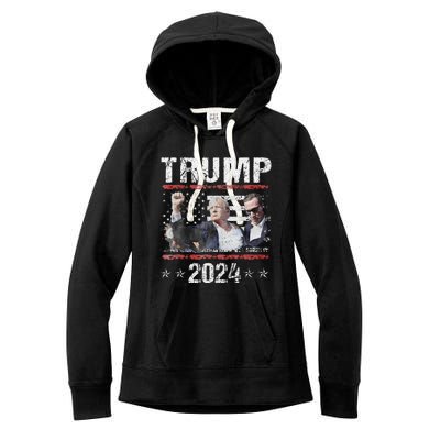 Donald Trump 2024 Survived Shot At Election Rally Women's Fleece Hoodie