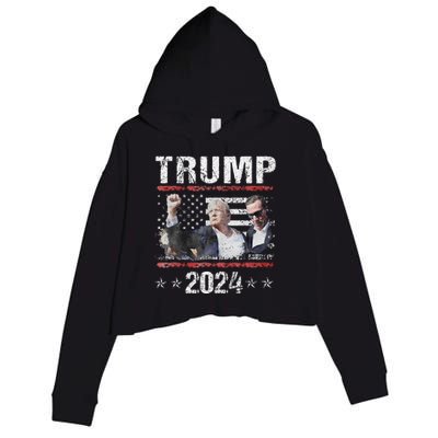 Donald Trump 2024 Survived Shot At Election Rally Crop Fleece Hoodie