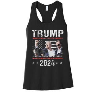 Donald Trump 2024 Survived Shot At Election Rally Women's Racerback Tank