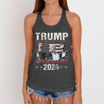 Donald Trump 2024 Survived Shot At Election Rally Women's Knotted Racerback Tank