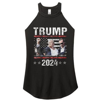 Donald Trump 2024 Survived Shot At Election Rally Women's Perfect Tri Rocker Tank