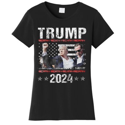 Donald Trump 2024 Survived Shot At Election Rally Women's T-Shirt