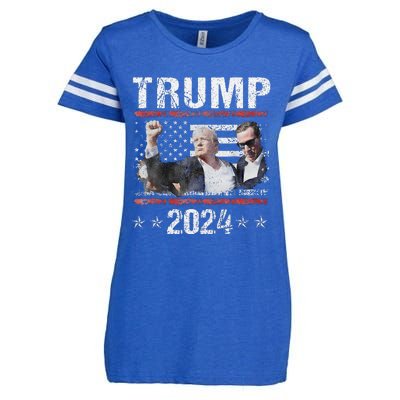 Donald Trump 2024 Survived Shot At Election Rally Enza Ladies Jersey Football T-Shirt