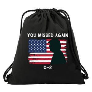 Donald Trump 2024 Missed Me Funny Conservative Drawstring Bag