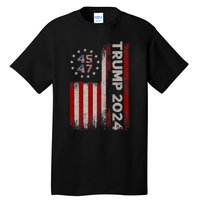 Donald Trump 2024 Election Vote Trump 45 47 Trump 2024 American Flag Tall T-Shirt