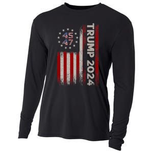 Donald Trump 2024 Election Vote Trump 45 47 Trump 2024 American Flag Cooling Performance Long Sleeve Crew