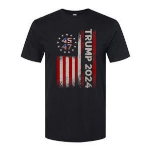 Donald Trump 2024 Election Vote Trump 45 47 Trump 2024 American Flag Softstyle CVC T-Shirt