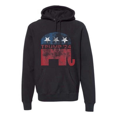 Donald Trump 2024 For President Pro Trump Vintage Republican Premium Hoodie