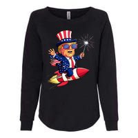 Donald Trump 2024 Happy Trump American Flag Womens California Wash Sweatshirt