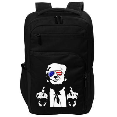 Donald Trump 2024 Middle Finger Conservative Republican Impact Tech Backpack