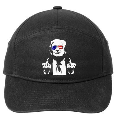 Donald Trump 2024 Middle Finger Conservative Republican 7-Panel Snapback Hat