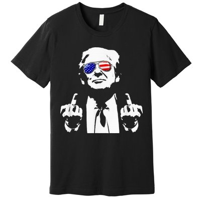 Donald Trump 2024 Middle Finger Conservative Republican Premium T-Shirt
