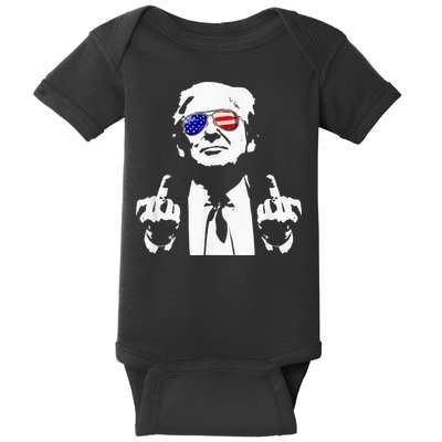 Donald Trump 2024 Middle Finger Conservative Republican Baby Bodysuit