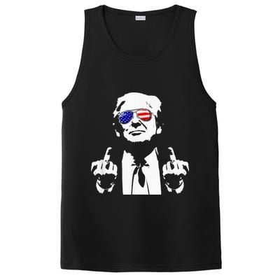 Donald Trump 2024 Middle Finger Conservative Republican PosiCharge Competitor Tank