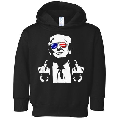 Donald Trump 2024 Middle Finger Conservative Republican Toddler Hoodie