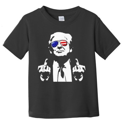 Donald Trump 2024 Middle Finger Conservative Republican Toddler T-Shirt