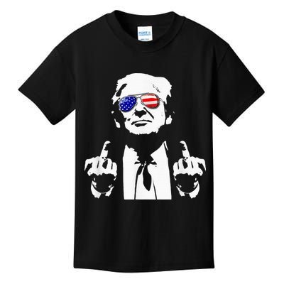 Donald Trump 2024 Middle Finger Conservative Republican Kids T-Shirt