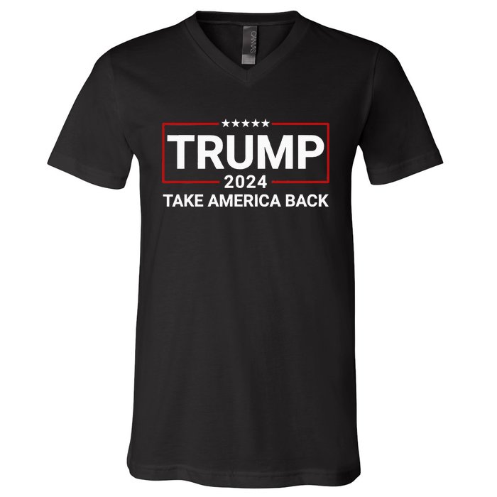 Donald Trump 2024 Take America Back Election The Return V-Neck T-Shirt