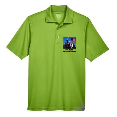 Donald Trump 2024 God Bless President Trump Gift Men's Origin Performance Pique Polo