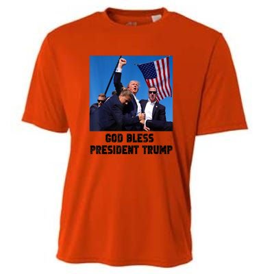 Donald Trump 2024 God Bless President Trump Gift Cooling Performance Crew T-Shirt