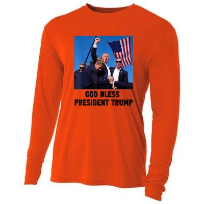 Donald Trump 2024 God Bless President Trump Gift Cooling Performance Long Sleeve Crew