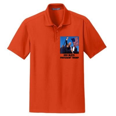 Donald Trump 2024 God Bless President Trump Gift Dry Zone Grid Polo