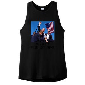 Donald Trump 2024 God Bless President Trump Gift Ladies PosiCharge Tri-Blend Wicking Tank